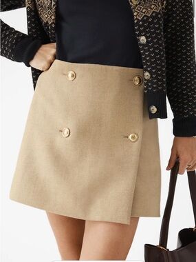 Vineyard vines Classic Double-Breasted Tan Mini Skirt size S